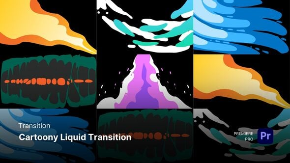 Transition - Cartoony Liquid Transition Premiere Pro Templates（639610）-技能树